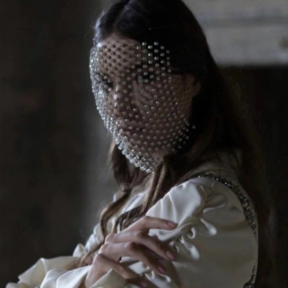 Mesh Rhinestone Face Jewelry Mask Wedding Party Veil Women Full Crystal Shield - Picture 5 of 8